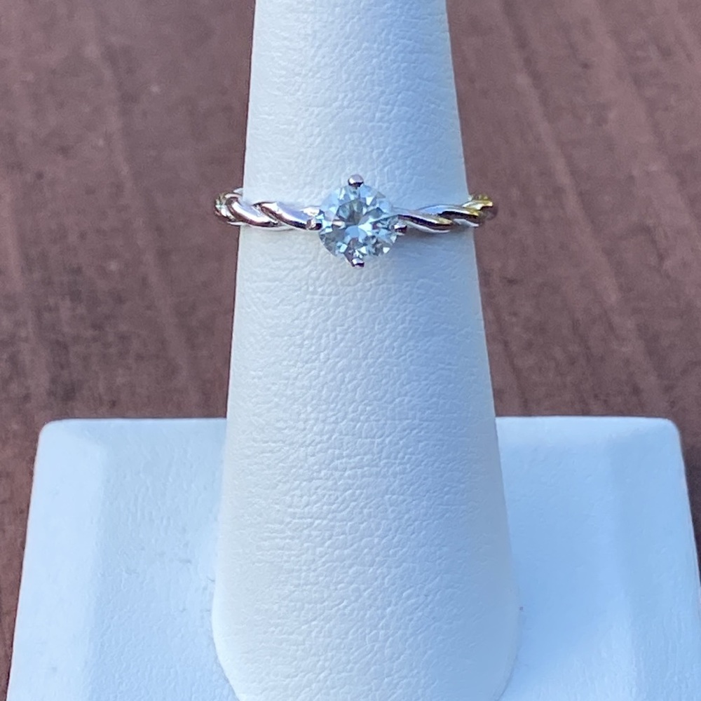 Sterling Silver Light Blue Moissanite Ring